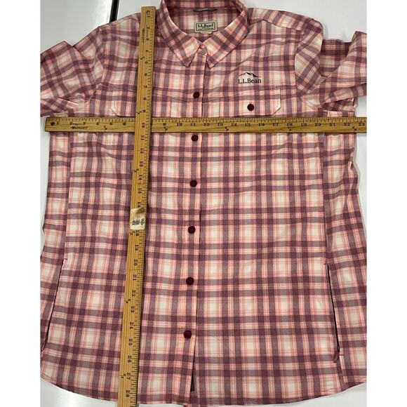L.L. Bean Shirt Women’s L No Fly Zone Vented Button Up Zip Pockets Outdoor Wear - Picture 9 of 9